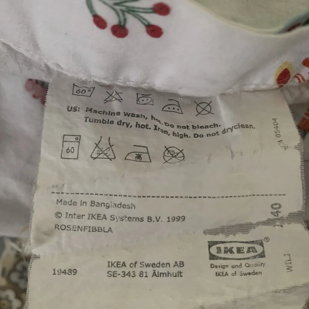 Ikea Rosenfibbla Duvet Cover + Pillowcase‎ Scandinavian Nordic Folk Art Flowers